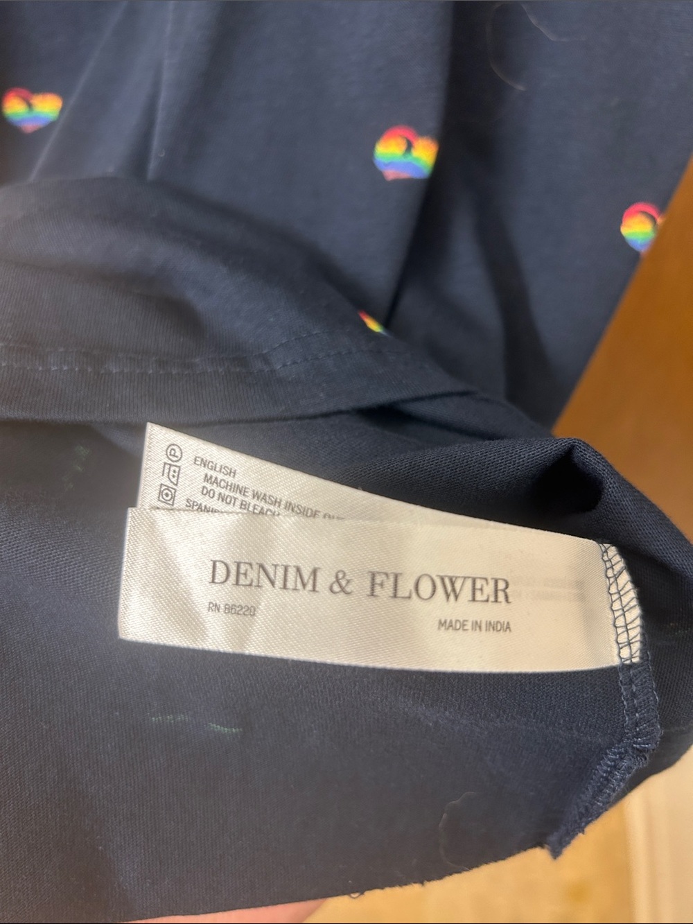 Denim & Flower Navy 'Love Wins' Rainbow Heart Short-Sleeve Tee - Picture 8 of 9